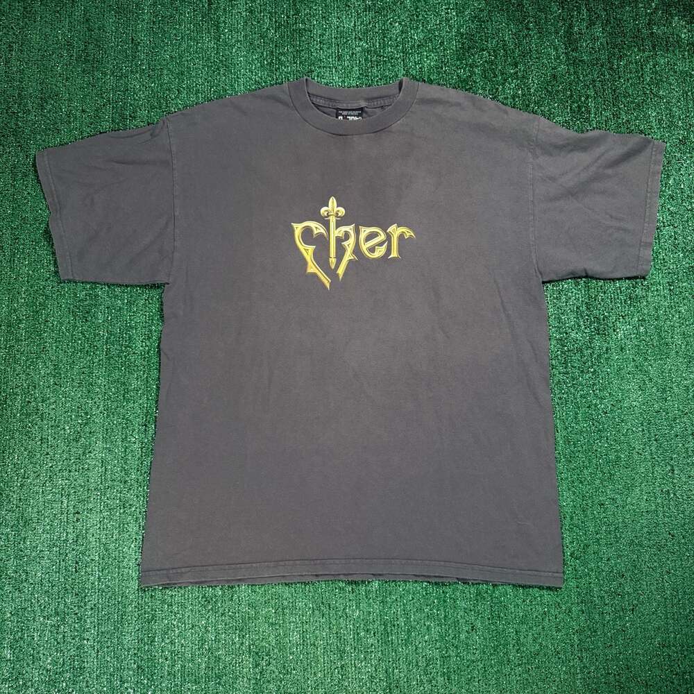 Vintage 90s Giant Cher Gold Logo T-Shirt XL Band Tees